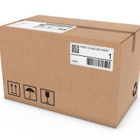 Outer box with barcode label