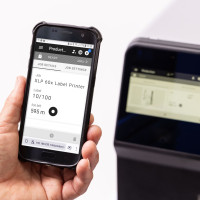 Novexx XLP 60x printer showing web interface on mobile phone